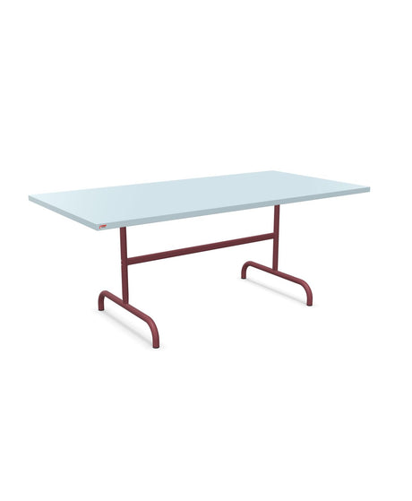 Schaffner Säntis Table repas rabattable 180x90cm Bleu Pastel 51 Bordeaux 38 