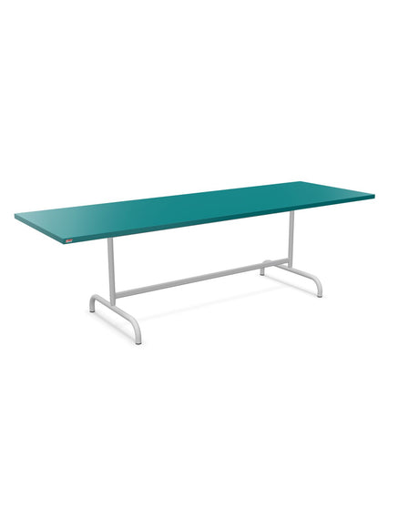 Schaffner Säntis Table repas rabattable 240x80cm Bleu Kali 56 Gris Argent 78 