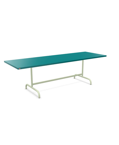 Schaffner Säntis Table repas rabattable 240x80cm Bleu Kali 56 Vert Pastel 64 