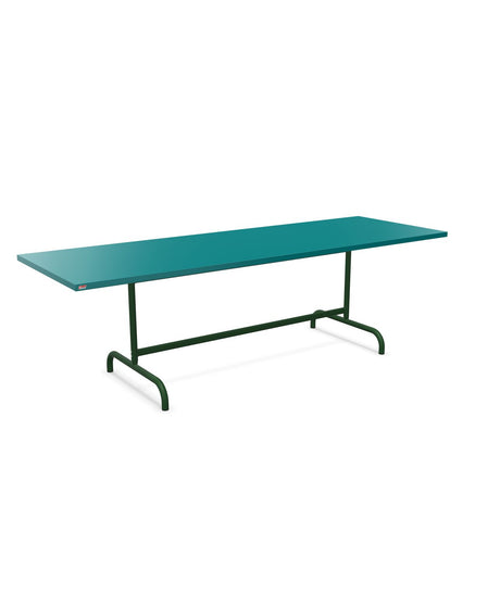 Schaffner Säntis Table repas rabattable 240x80cm Bleu Kali 56 Vert Sapin 66 