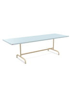 Schaffner Säntis Table repas rabattable 240x80cm Bleu Pastel 51 Marron Pastel 83 