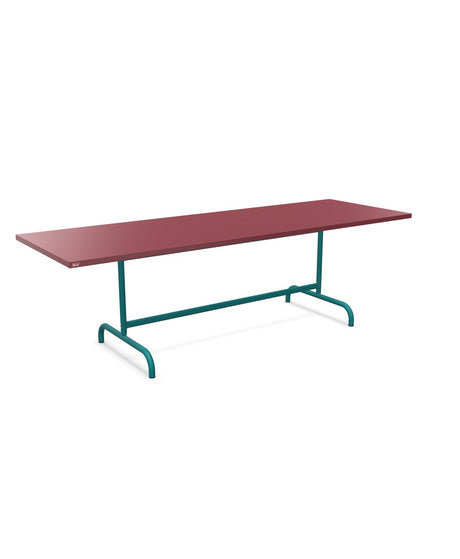 Schaffner Säntis Table repas rabattable 240x80cm Bordeaux 38 Bleu Kali 56 
