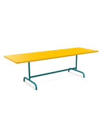 Schaffner Säntis Table repas rabattable 240x80cm Jaune 11 Bleu Kali 56 