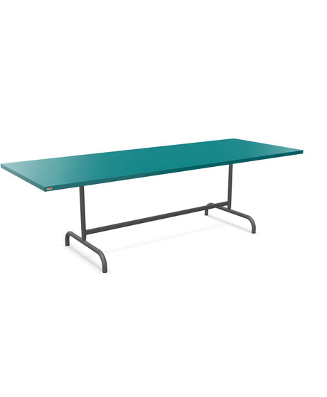 Schaffner Säntis Table repas rabattable 240x90cm Bleu Kali 56 Graphite 73 