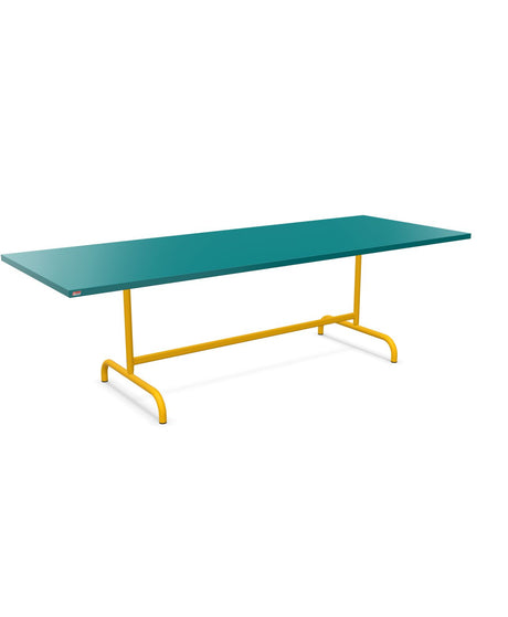 Schaffner Säntis Table repas rabattable 240x90cm Bleu Kali 56 Jaune 11 