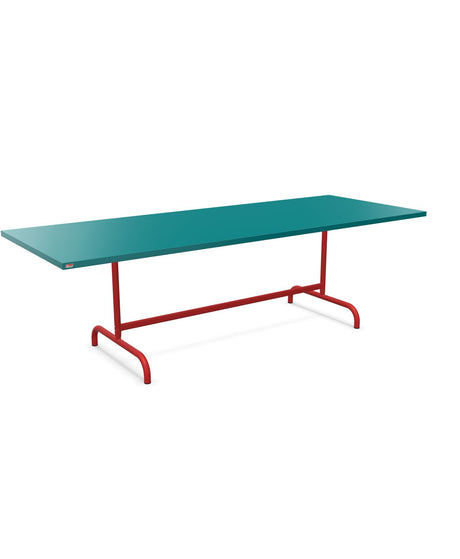 Schaffner Säntis Table repas rabattable 240x90cm Bleu Kali 56 Rouge 30 