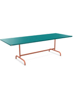 Schaffner Säntis Table repas rabattable 240x90cm Bleu Kali 56 Terracotta 84 