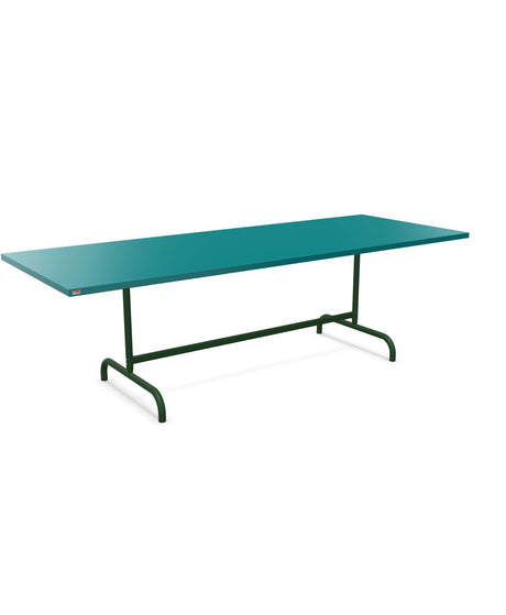 Schaffner Säntis Table repas rabattable 240x90cm Bleu Kali 56 Vert Sapin 66 