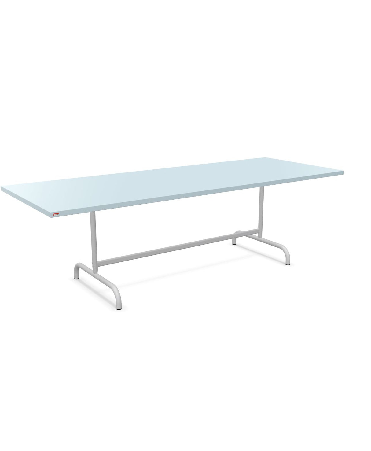 Schaffner Säntis Table repas rabattable 240x90cm Bleu Pastel 51 Gris Argent 78 