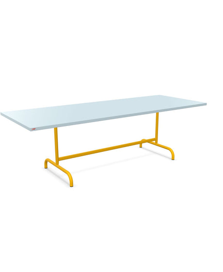 Schaffner Säntis Table repas rabattable 240x90cm Bleu Pastel 51 Jaune 11 