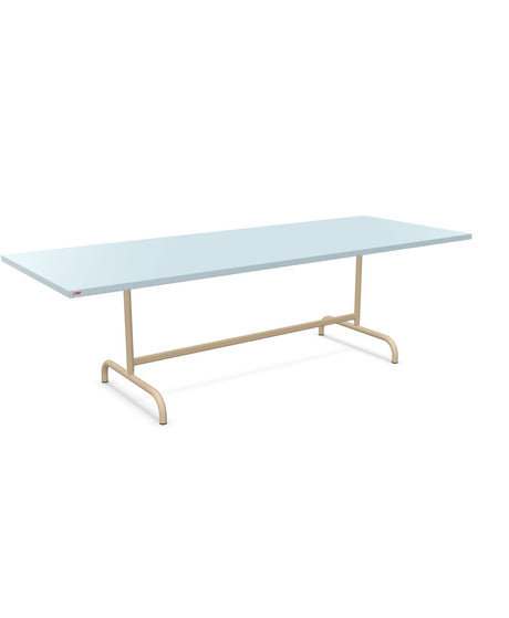 Schaffner Säntis Table repas rabattable 240x90cm Bleu Pastel 51 Marron Pastel 83 