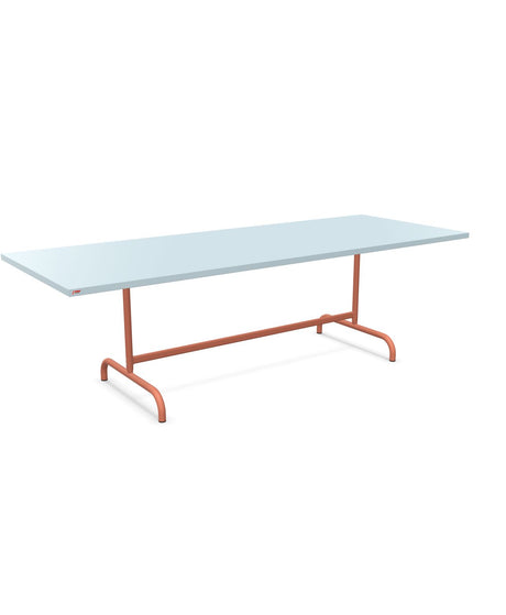 Schaffner Säntis Table repas rabattable 240x90cm Bleu Pastel 51 Terracotta 84 