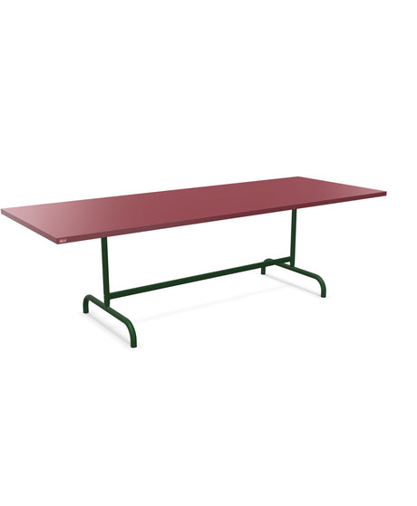 Schaffner Säntis Table repas rabattable 240x90cm Bordeaux 38 Vert Sapin 66 