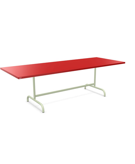 Schaffner Säntis Table repas rabattable 240x90cm Rouge 30 Vert Pastel 64 