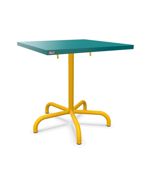 Schaffner Säntis Table repas rabattable 70x70cm Bleu Kali 56 Jaune 11 