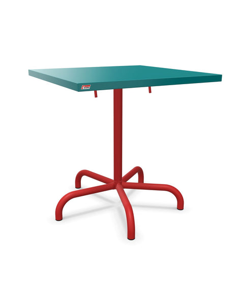 Schaffner Säntis Table repas rabattable 70x70cm Bleu Kali 56 Rouge 30 