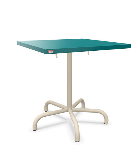 Schaffner Säntis Table repas rabattable 70x70cm Bleu Kali 56 Sable Pastel 15 