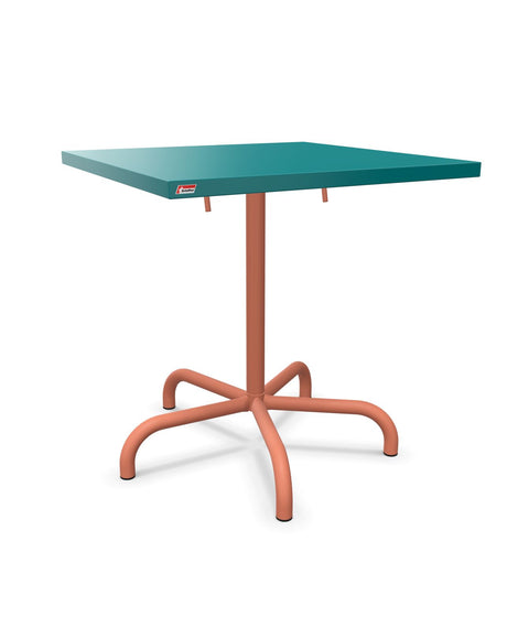 Schaffner Säntis Table repas rabattable 70x70cm Bleu Kali 56 Terracotta 84 