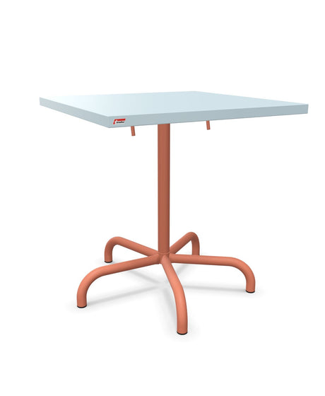 Schaffner Säntis Table repas rabattable 70x70cm Bleu Pastel 51 Terracotta 84 