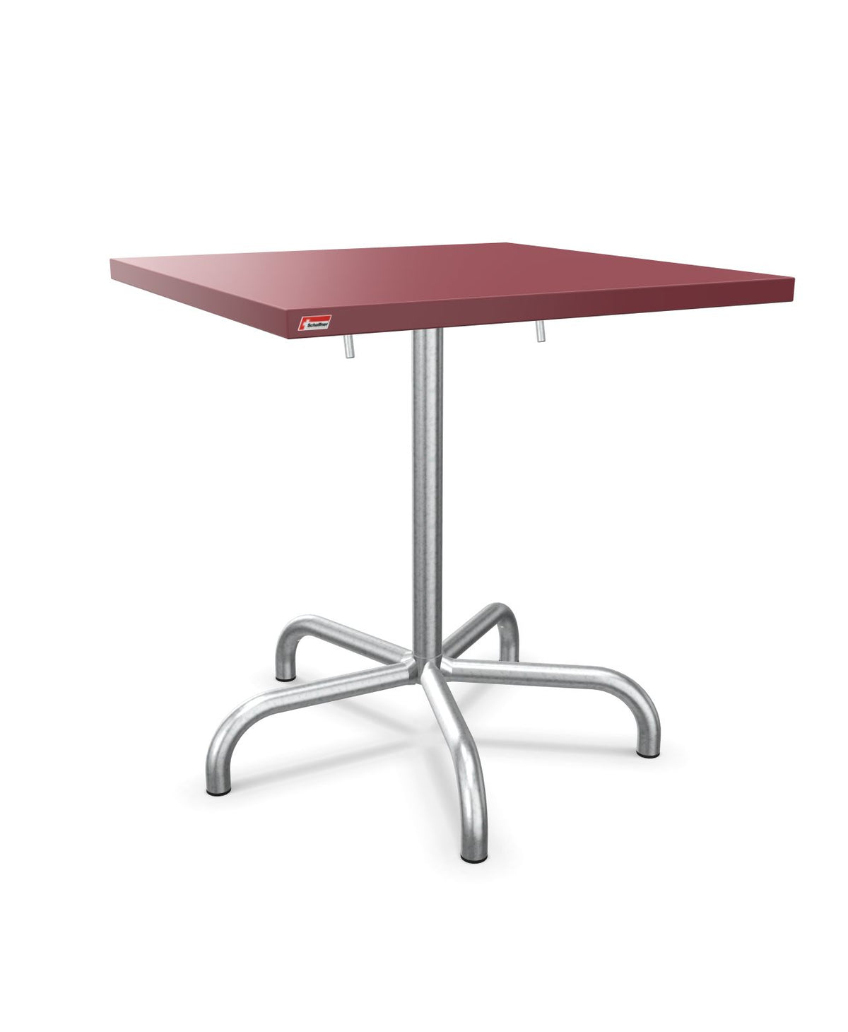 Schaffner Säntis Table repas rabattable 70x70cm Bordeaux 38 Galvanisé à chaud 02 