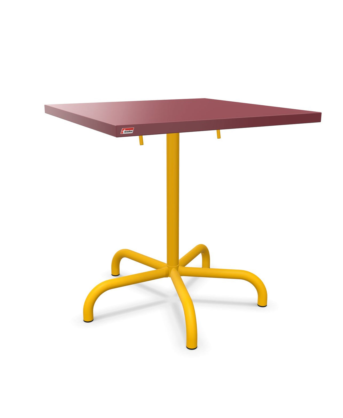 Schaffner Säntis Table repas rabattable 70x70cm Bordeaux 38 Jaune 11 