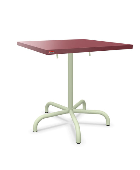 Schaffner Säntis Table repas rabattable 70x70cm Bordeaux 38 Vert Pastel 64 