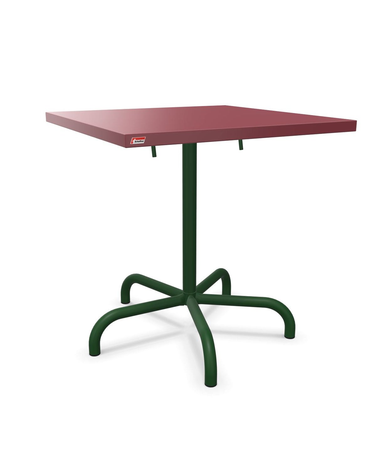 Schaffner Säntis Table repas rabattable 70x70cm Bordeaux 38 Vert Sapin 66 