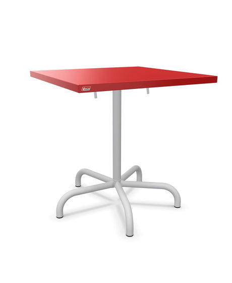 Schaffner Säntis Table repas rabattable 70x70cm Rouge 30 Gris Argent 78 