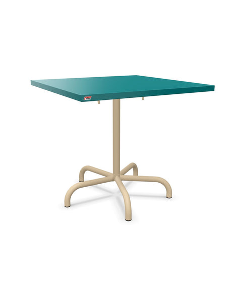 Schaffner Säntis Table repas rabattable 80x80cm Bleu Kali 56 Marron Pastel 83 