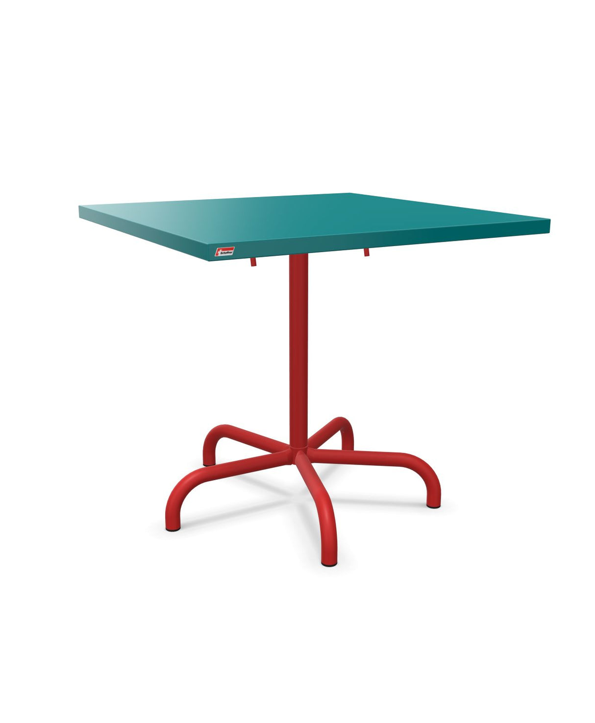 Schaffner Säntis Table repas rabattable 80x80cm Bleu Kali 56 Rouge 30 