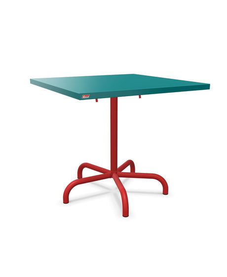 Schaffner Säntis Table repas rabattable 80x80cm Bleu Kali 56 Rouge 30 