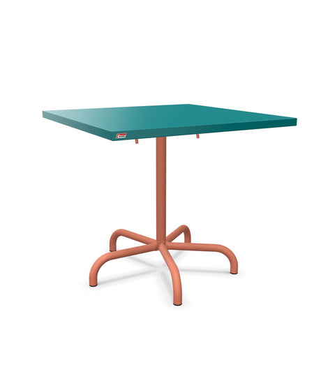 Schaffner Säntis Table repas rabattable 80x80cm Bleu Kali 56 Terracotta 84 