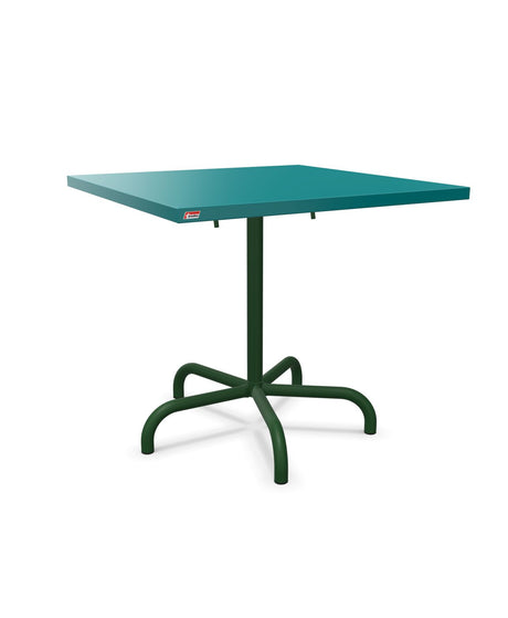 Schaffner Säntis Table repas rabattable 80x80cm Bleu Kali 56 Vert Sapin 66 