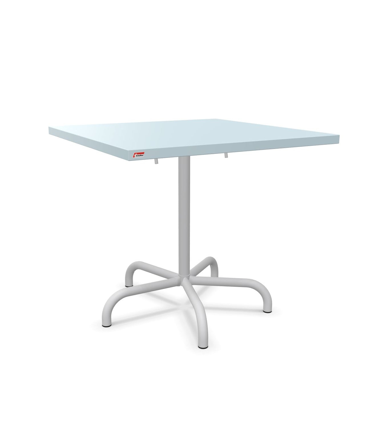 Schaffner Säntis Table repas rabattable 80x80cm Bleu Pastel 51 Gris Argent 78 