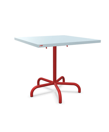 Schaffner Säntis Table repas rabattable 80x80cm Bleu Pastel 51 Rouge 30 