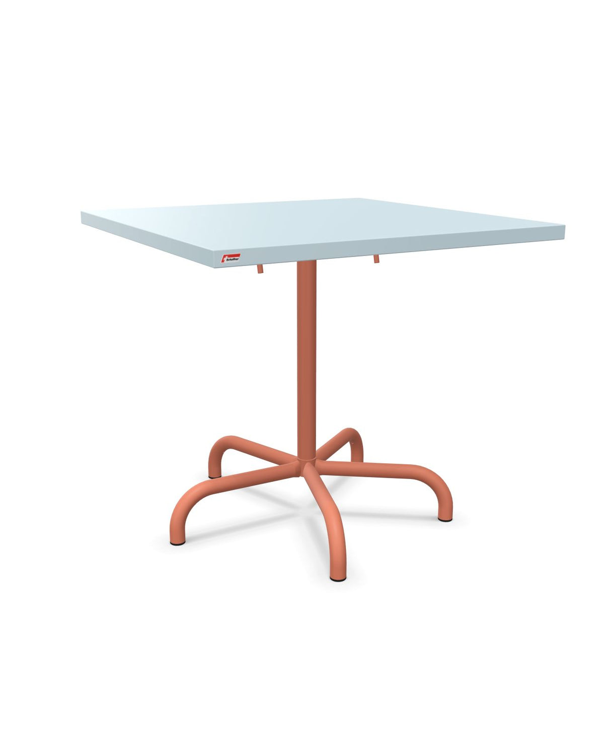 Schaffner Säntis Table repas rabattable 80x80cm Bleu Pastel 51 Terracotta 84 