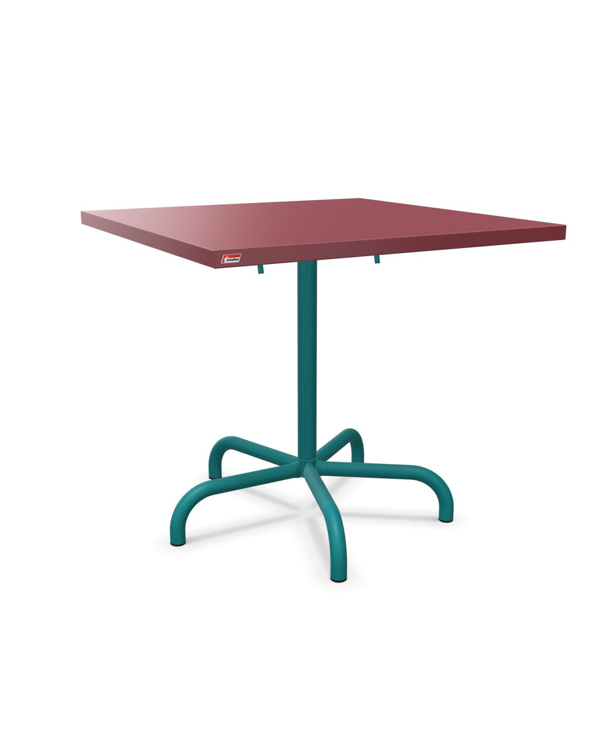 Schaffner Säntis Table repas rabattable 80x80cm Bordeaux 38 Bleu Kali 56 