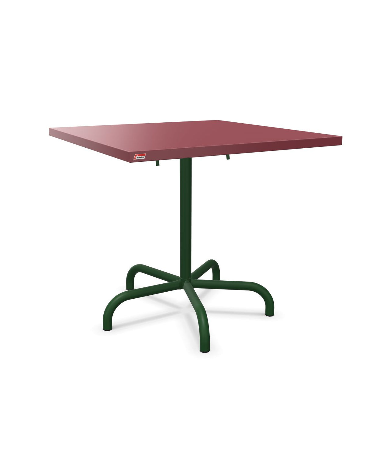Schaffner Säntis Table repas rabattable 80x80cm Bordeaux 38 Vert Sapin 66 