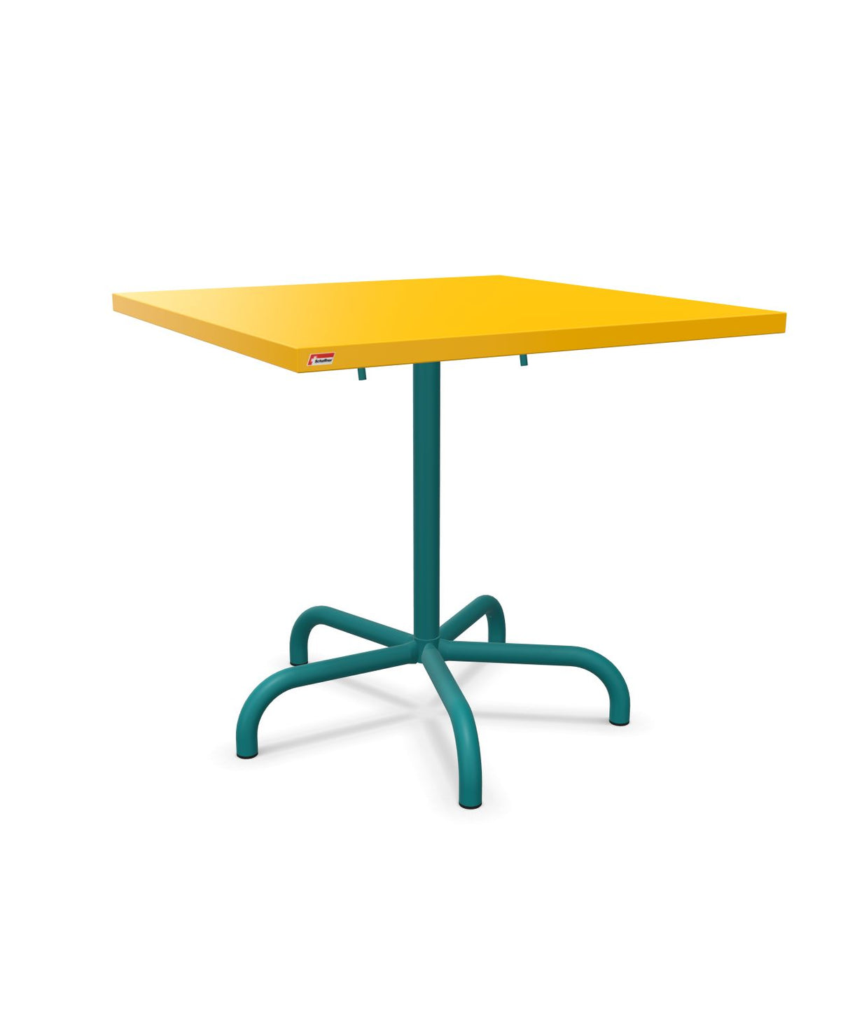 Schaffner Säntis Table repas rabattable 80x80cm Jaune 11 Bleu Kali 56 