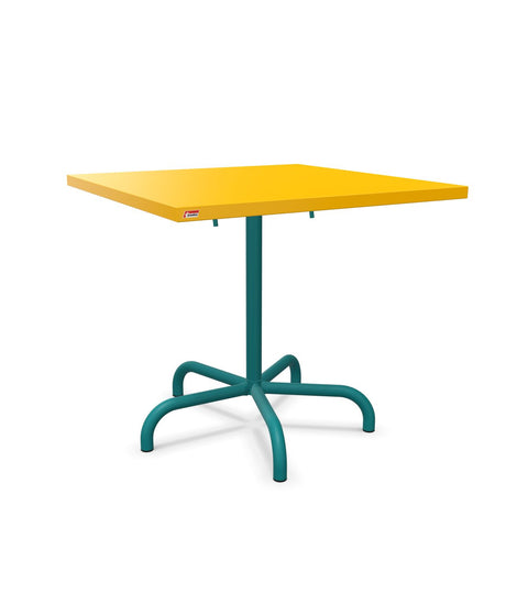 Schaffner Säntis Table repas rabattable 80x80cm Jaune 11 Bleu Kali 56 