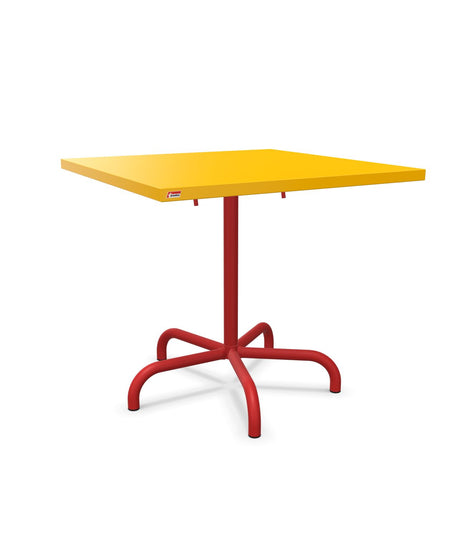 Schaffner Säntis Table repas rabattable 80x80cm Jaune 11 Rouge 30 