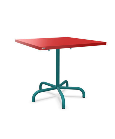 Schaffner Säntis Table repas rabattable 80x80cm Rouge 30 Bleu Kali 56 