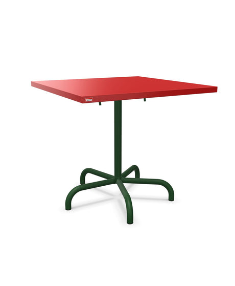 Schaffner Säntis Table repas rabattable 80x80cm Rouge 30 Vert Sapin 66 