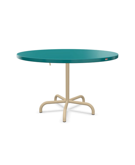 Schaffner Säntis Table repas rabattable Ø117cm Bleu Kali 56 Marron Pastel 83 