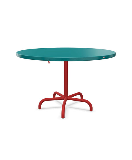 Schaffner Säntis Table repas rabattable Ø117cm Bleu Kali 56 Rouge 30 