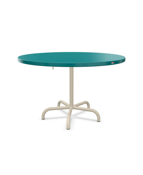 Schaffner Säntis Table repas rabattable Ø117cm Bleu Kali 56 Sable Pastel 15 