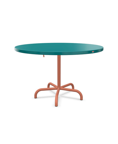 Schaffner Säntis Table repas rabattable Ø117cm Bleu Kali 56 Terracotta 84 