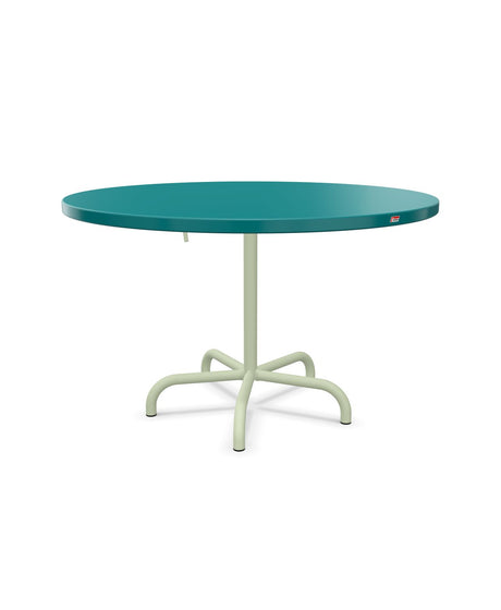 Schaffner Säntis Table repas rabattable Ø117cm Bleu Kali 56 Vert Pastel 64 