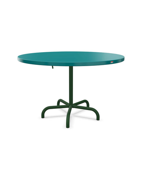 Schaffner Säntis Table repas rabattable Ø117cm Bleu Kali 56 Vert Sapin 66 