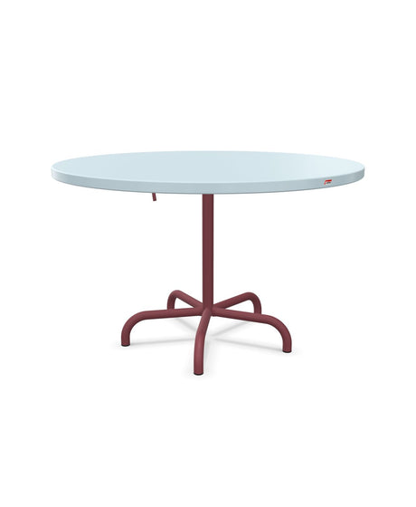 Schaffner Säntis Table repas rabattable Ø117cm Bleu Pastel 51 Bordeaux 38 